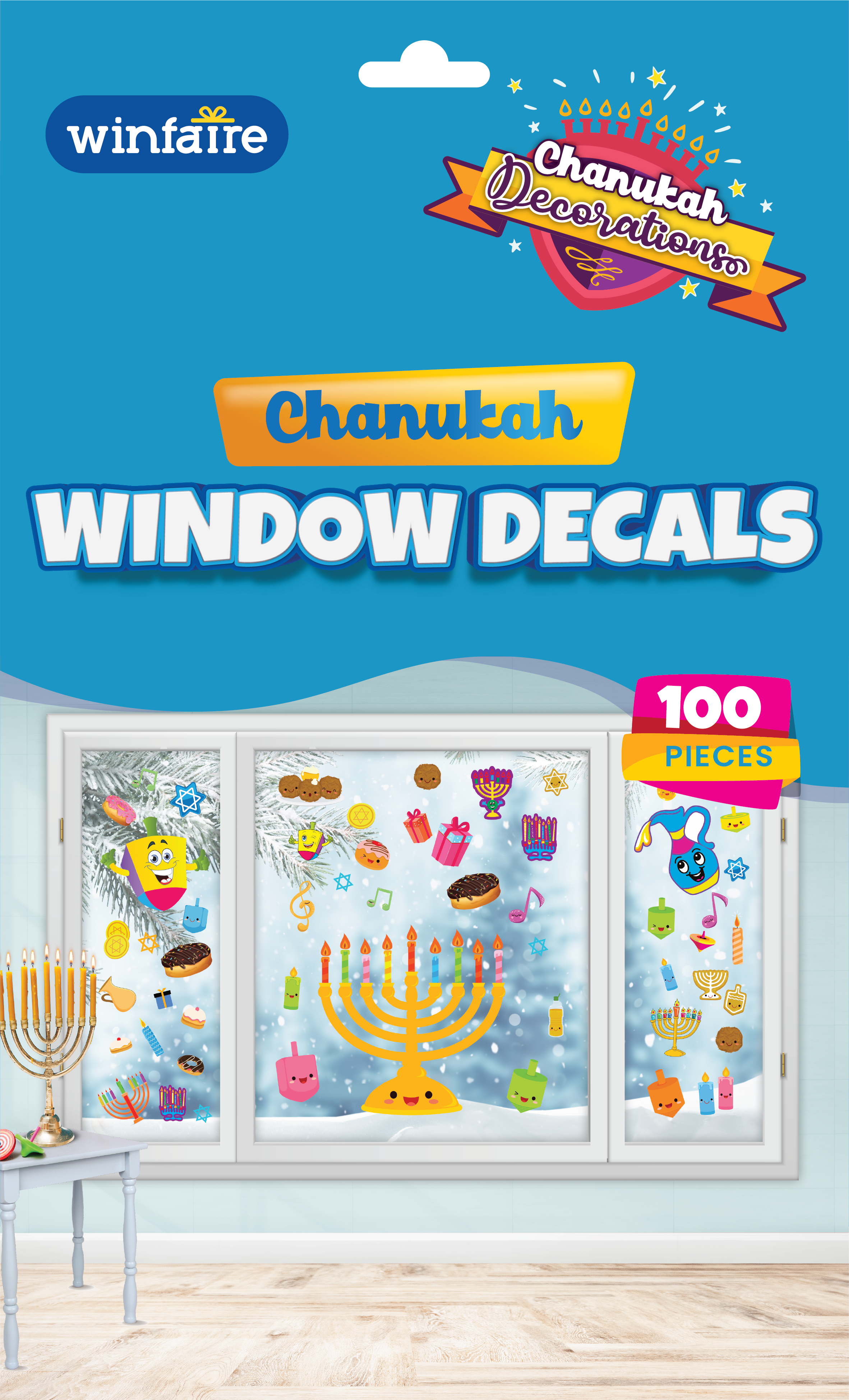Chanukah Window Decals - 100pcs — Judaica Square