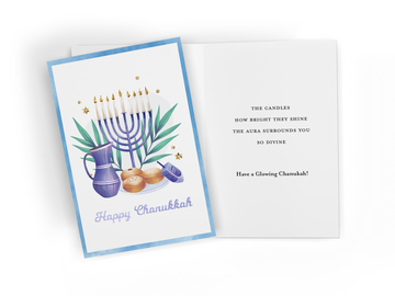 Chanukah Greeting Cards 5x7 NM78481 — third large Chanukah card design | Judaica Square Lakewood