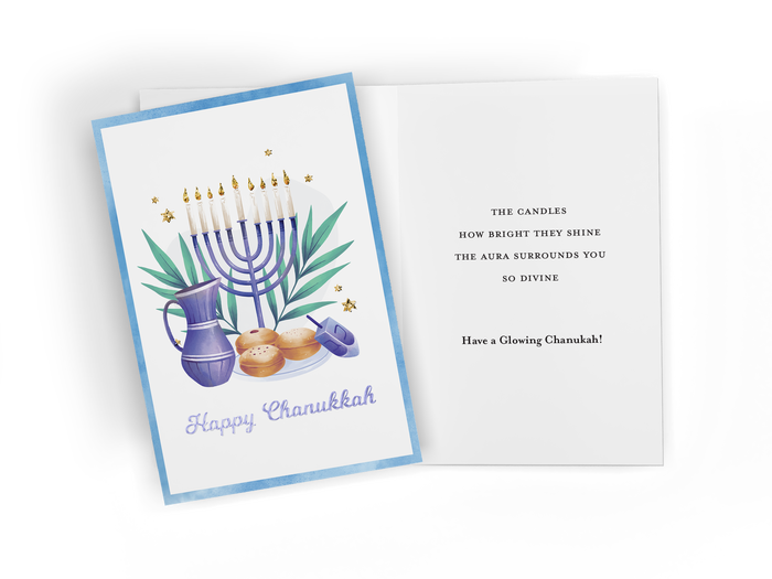Chanukah Greeting Cards 5x7 NM78481 — third large Chanukah card design | Judaica Square Lakewood