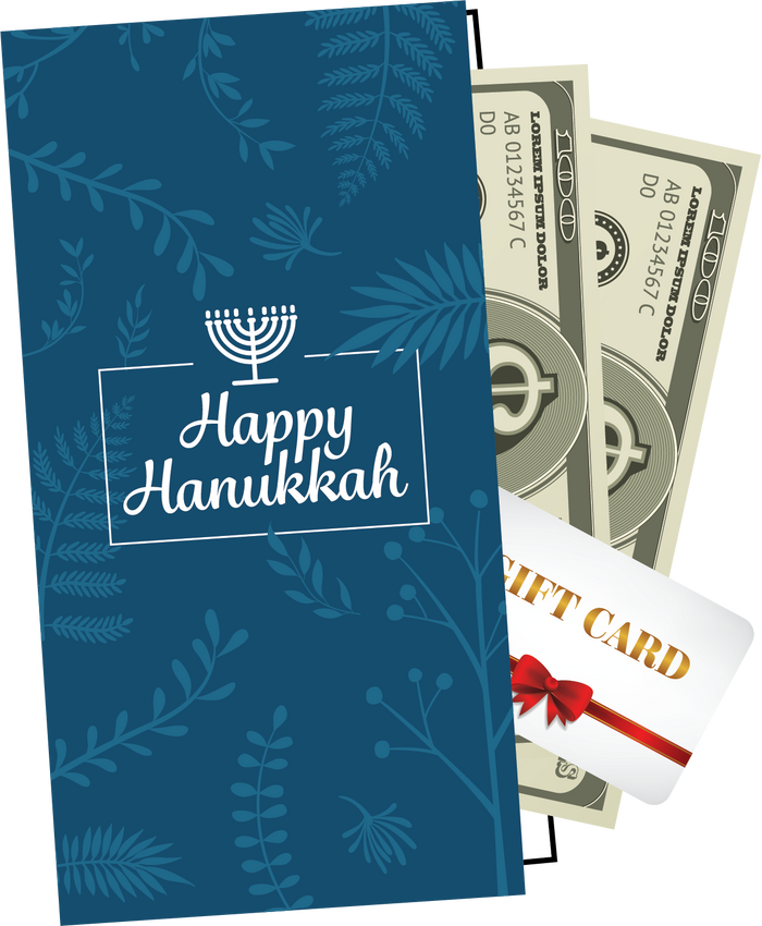 Money Card & Envelope Set 3.25 x 7 — mid-size Chanukah gelt card and envelope | Judaica Square Lakewood