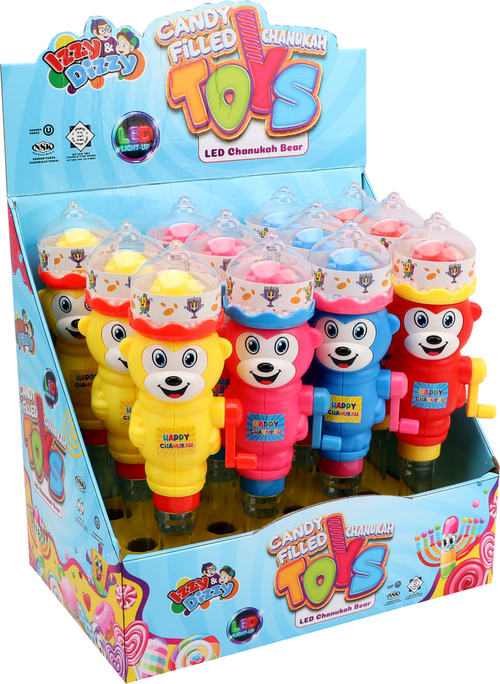 Candy-Filled LED Chanukah Bear — bear-shaped toy glowing from internal LEDs with candy inside | Judaica Square Lakewood