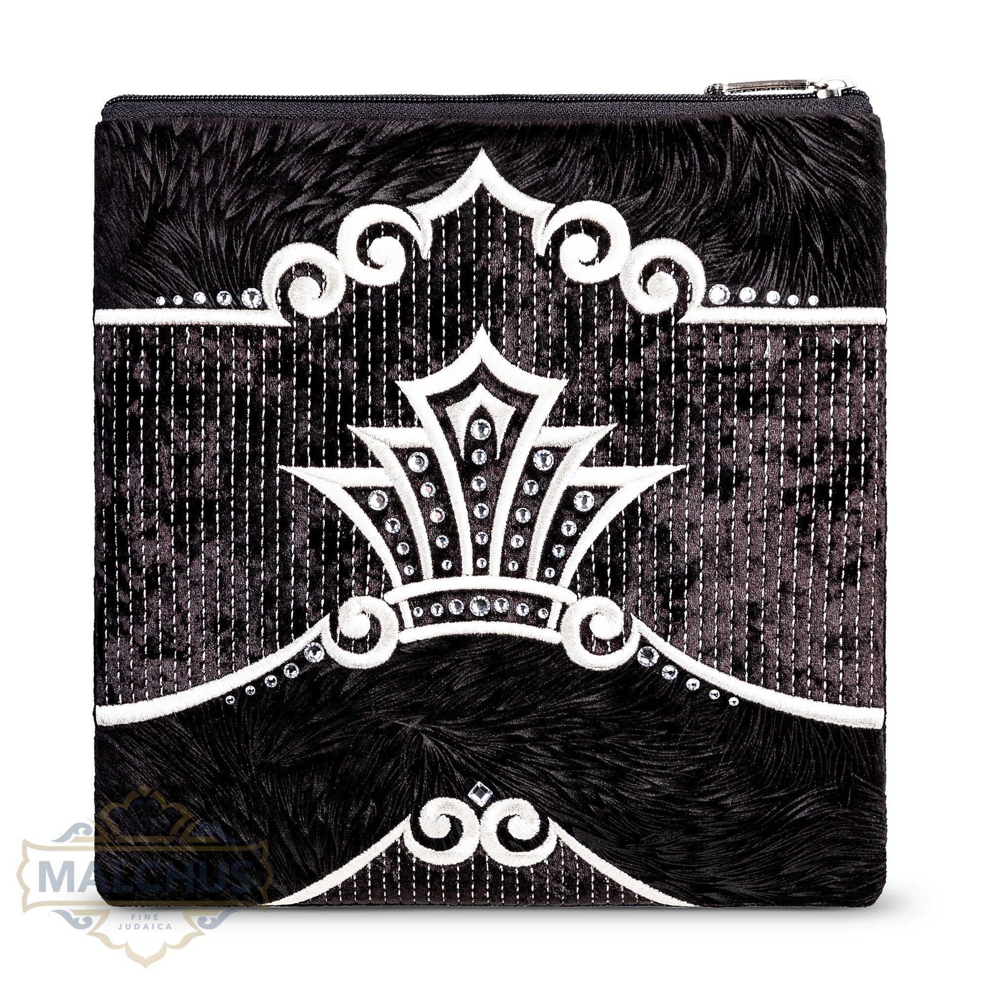 Bag #793 Black Velvet & Silver Emb - Judaica Accessories