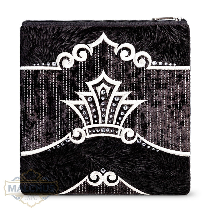 Bag #793 Black Velvet & Silver Emb - Judaica Accessories