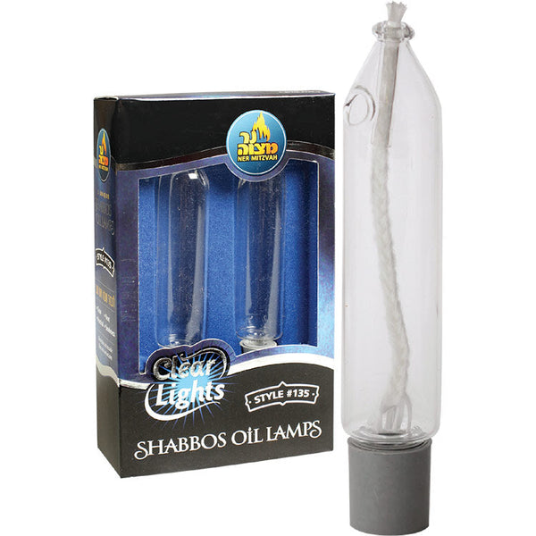 2-Pk. Clear Lights Glass Style #135 - 4" (Candle Shape) — Judaica Square