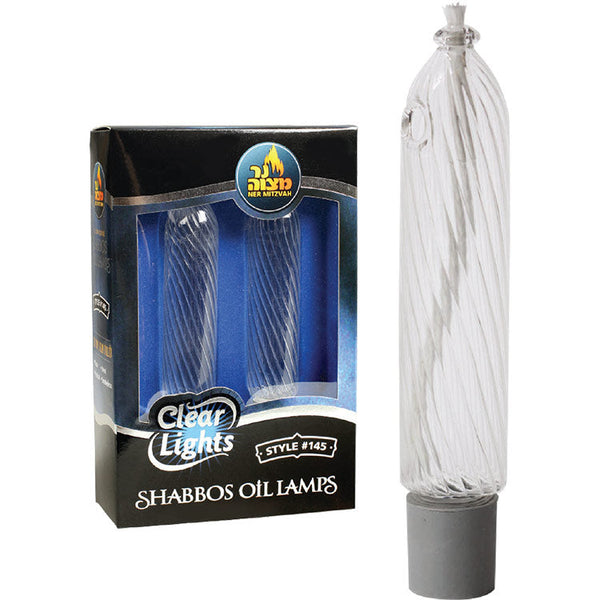 2-Pk. Clear Lights Glass Style #145 - 4" (Lined Candle Shape) — Judaica Square