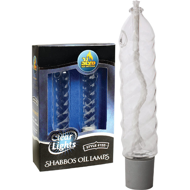 2-Pk. Clear Lights Glass Style #155 - 4" (Twisted Candle Shape) — Judaica Square