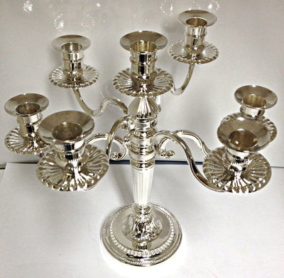 7 Branch Silverplated Candelabra-- 11"h (CS-805-9)