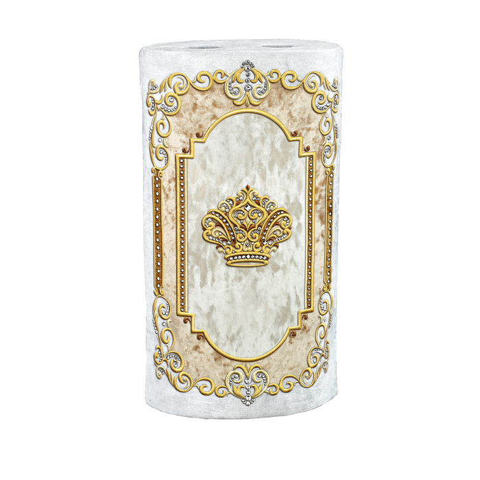 Velvet Torah Mantle -819-White - Torah Covers & Mantles