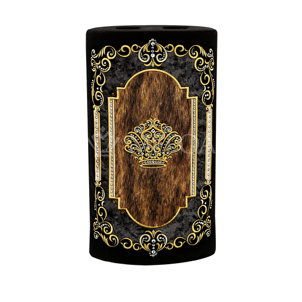 Velvet and Fur Torah Mantle -819-Black - Torah Covers & Mantles