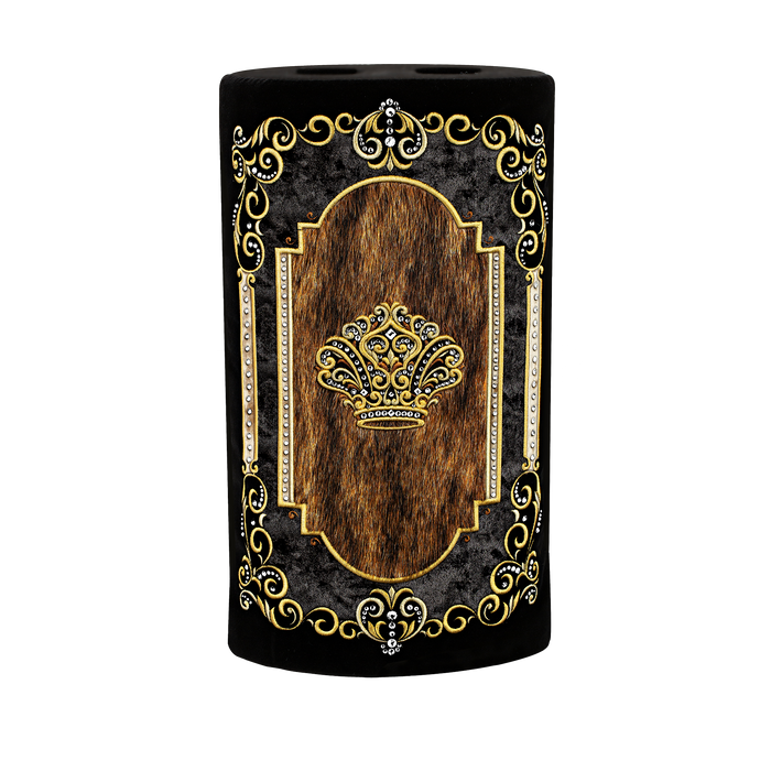 Velvet and Fur Torah Mantle -819-Black - Torah Covers & Mantles