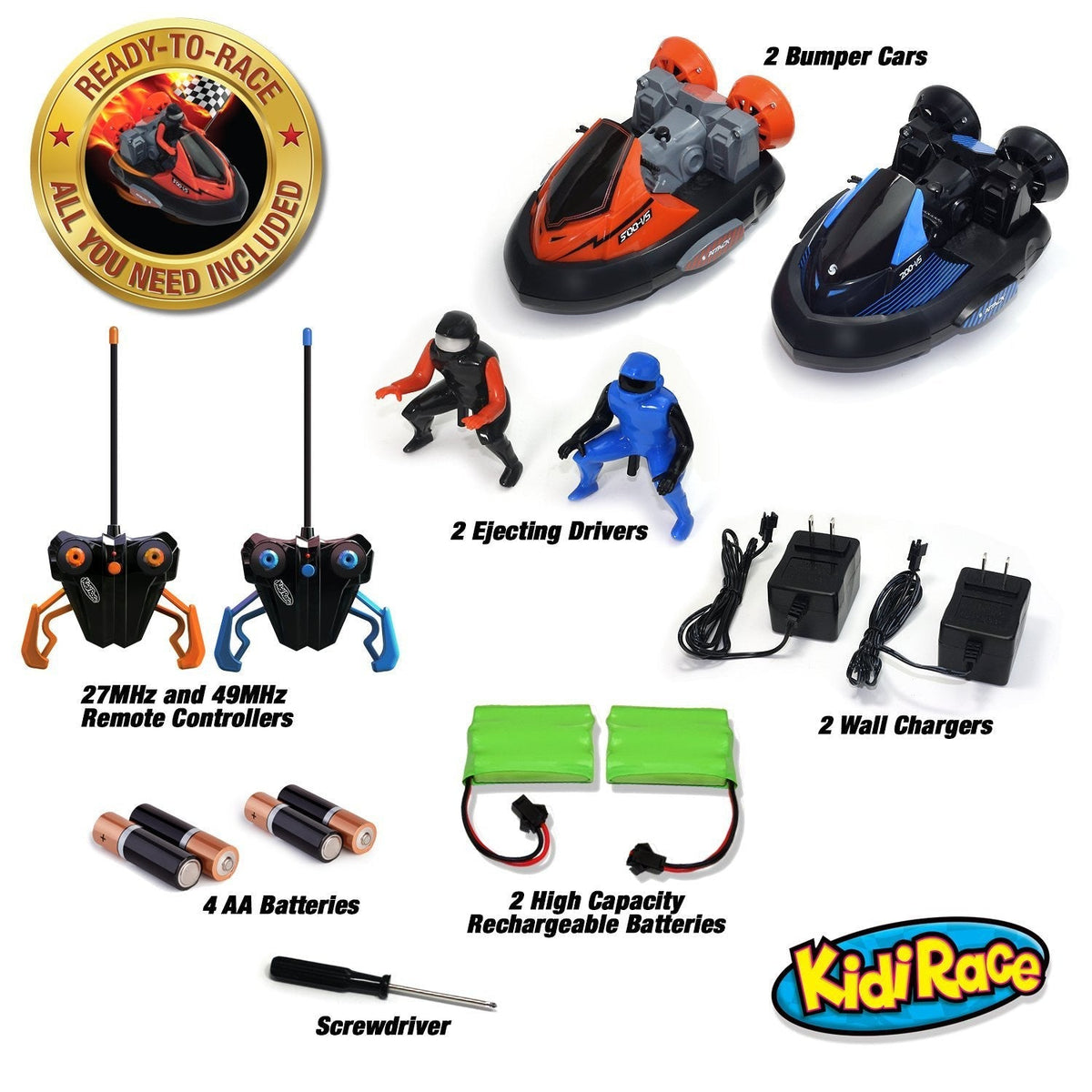 KidiRace RC Bumper Cars Set - 2 Remote Control Cars with Ejecting Drivers — 2-pack, view 4 | Judaica Square Lakewood