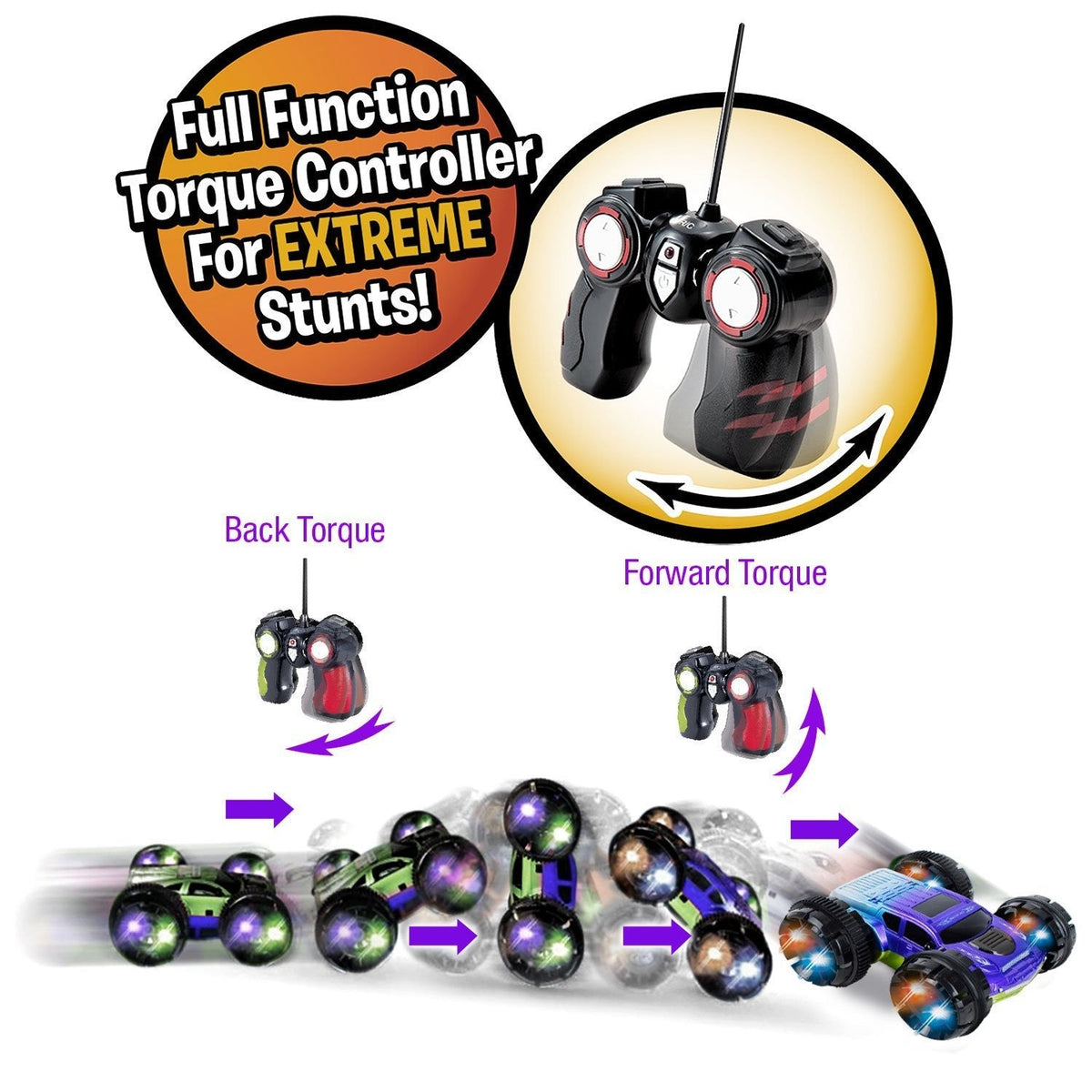 KidiRace RC 360 Stunt Car, Blue - Double-Sided Remote Control Car — product view, view 3 | Judaica Square Lakewood