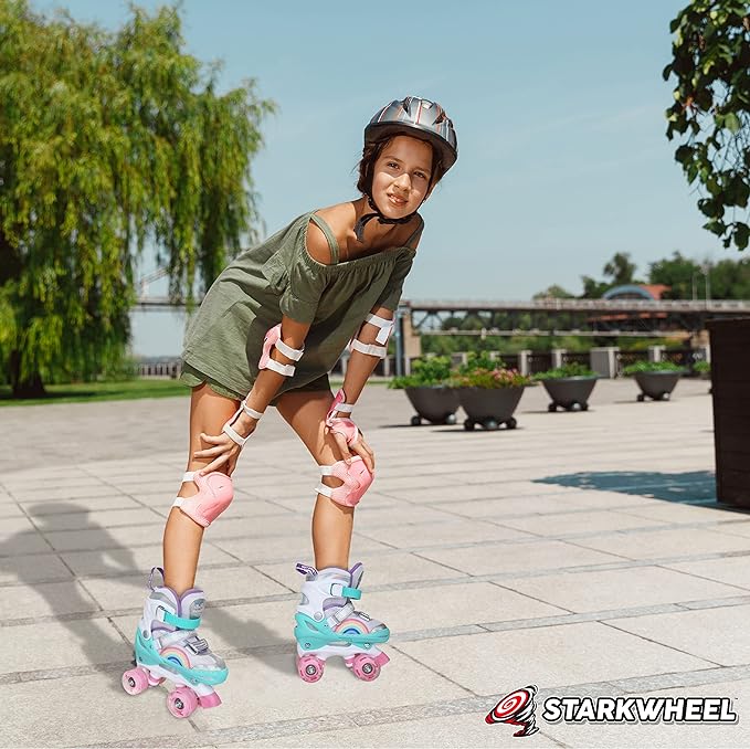 StarkWheel Adjustable Inline Skates - Light-Up Wheels, Kids to Adults — product view, view 3 | Judaica Square Lakewood