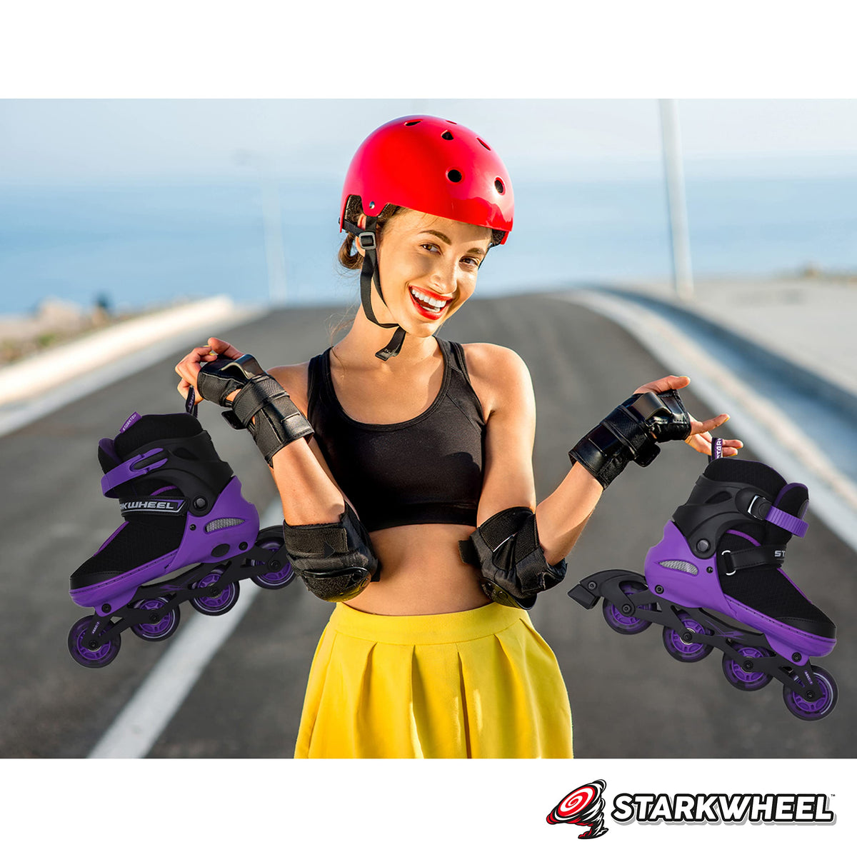 StarkWheel Roller Skate Shoes for Kids - Light-Up Wheels, Adjustable — skates, view 6 | Judaica Square Lakewood