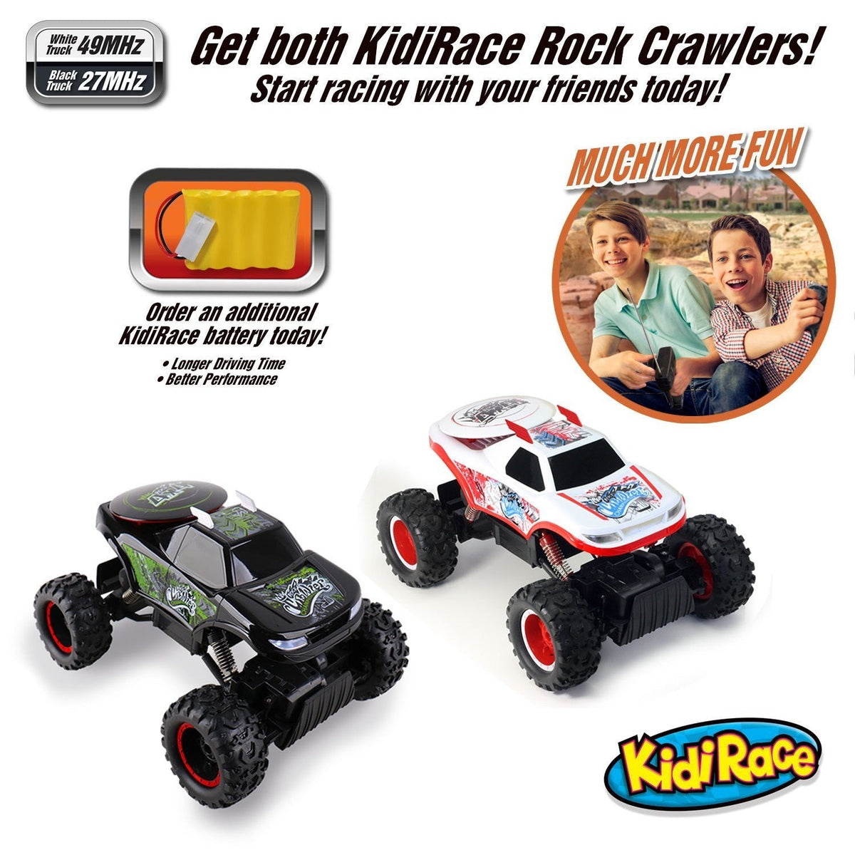 KidiRace All-Terrain RC Rock Crawler, White — truck, view 7 | Judaica Square Lakewood