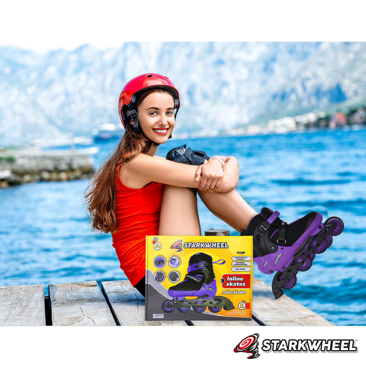 StarkWheel Roller Skate Shoes for Kids - Light-Up Wheels, Adjustable — skates, view 7 | Judaica Square Lakewood