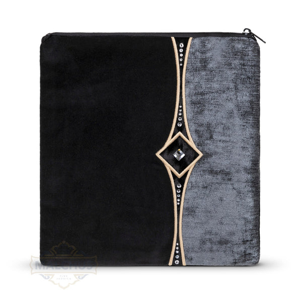 Bag #831 Black Velvet & Gold Emb - Judaica Accessories