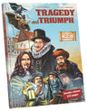 Tragedy and Triumph comic at an angle, a nobleman, a rav and boys before an old city