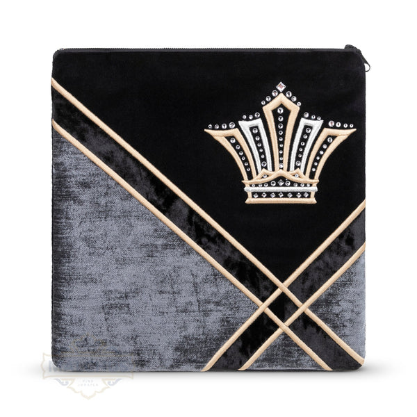 Bag #841 Black Velvet & Gold Emb - Judaica Accessories
