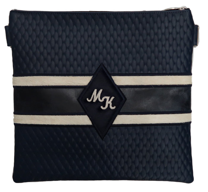 Prestige Leather Tallit & Tefillin Bag — Geometric & Diamond Design, Premier Collection (850I-CO4)