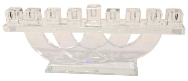 Crystal Menorah on Circles Stand--4.5" x 11" (M-8607)