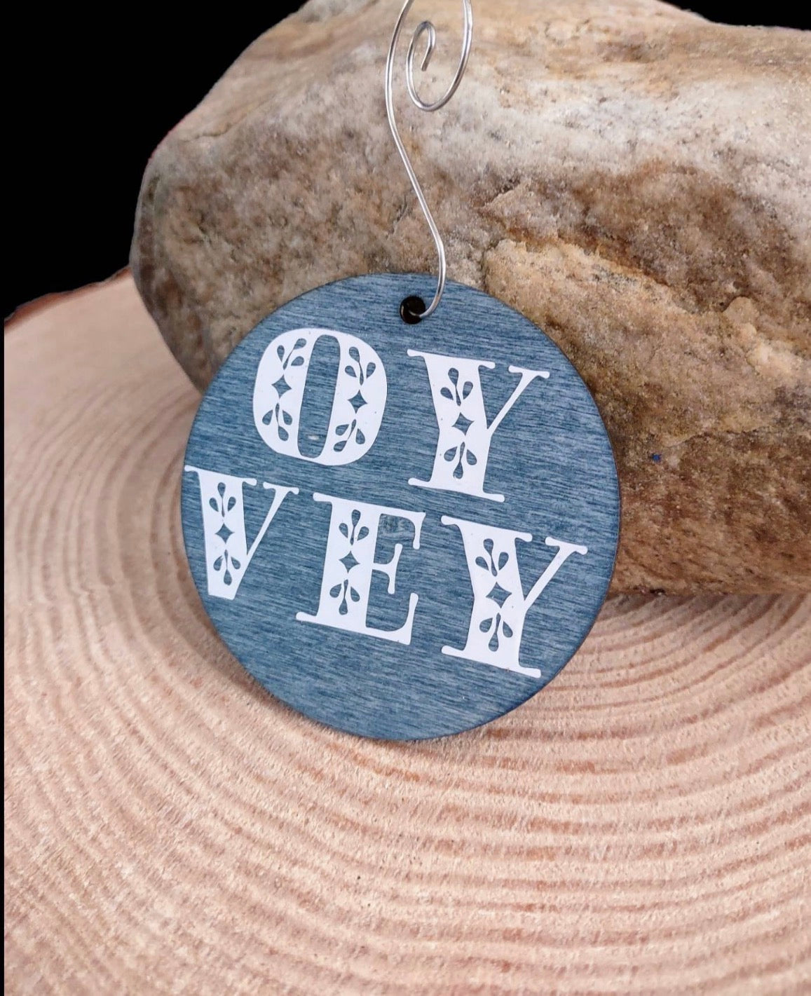 Wooden Shofar So Good pun ornament painted with beads and wire | Judaica Square Lakewood (view 13)