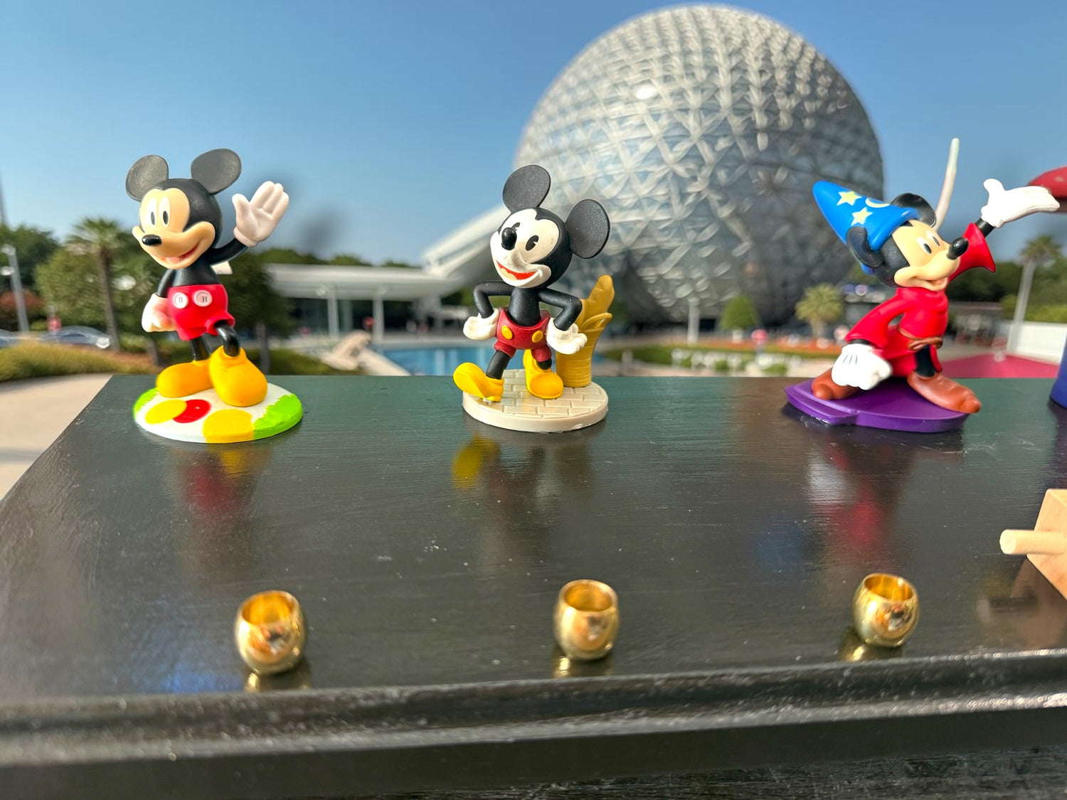 Mickey Mouse anniversary menorah — row of repurposed Disney figures with brass cups | Judaica Square Lakewood (view 10)