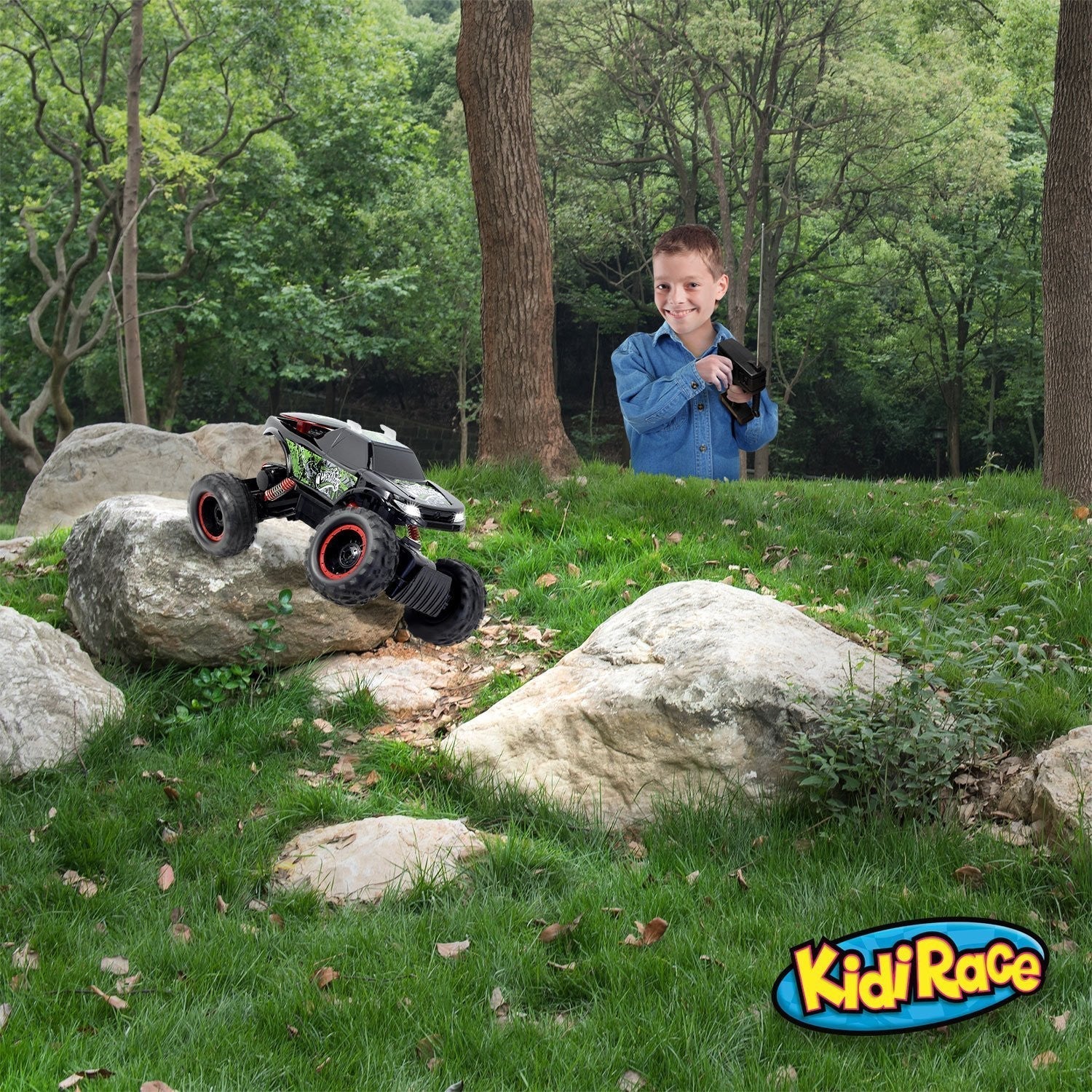 KidiRace All-Terrain RC Rock Crawler, Black — truck, view 4 | Judaica Square Lakewood