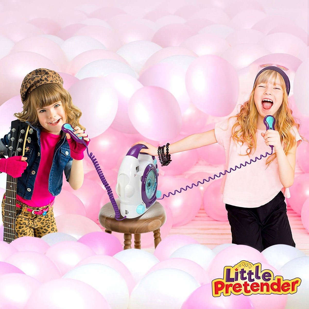 Little Pretender Kids Karaoke Machine - CD & MP3 Player with 2 Mics — product view, view 4 | Judaica Square Lakewood
