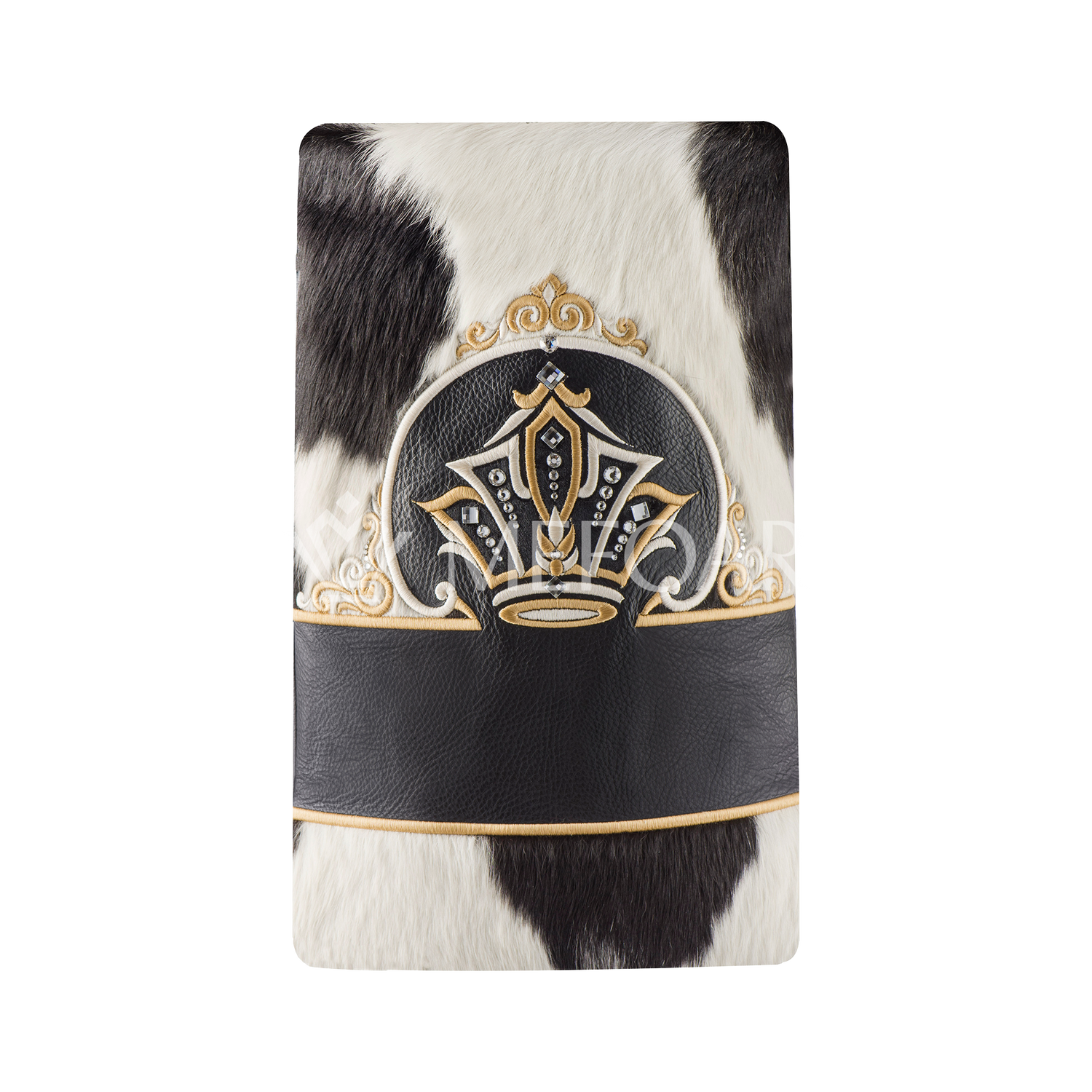 Fur an Leather Torah Mantle - Style 434 -Black - Image 2