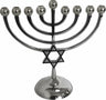 Classic Star Nickle & Gold Menorah (M-9552)