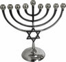 Classic Star Nickle Chanukah Menorah (M-9553)