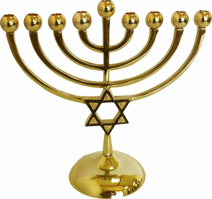 Classic Star Gold Chanukah Menorah