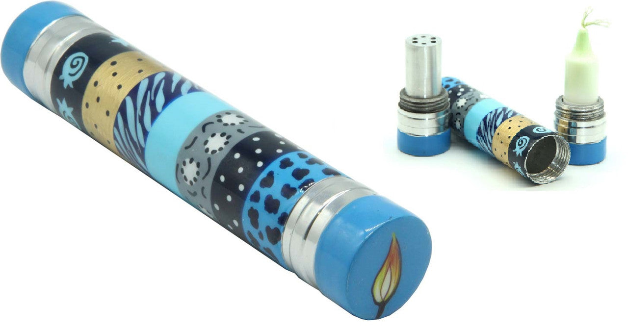 Hadarya Hand Painted Travel Havdalla Set-Blue  (HV-HDR9714)