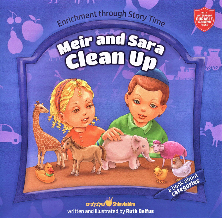 Front cover of Meir and Sara Clean Up with the a book about categories ribbon