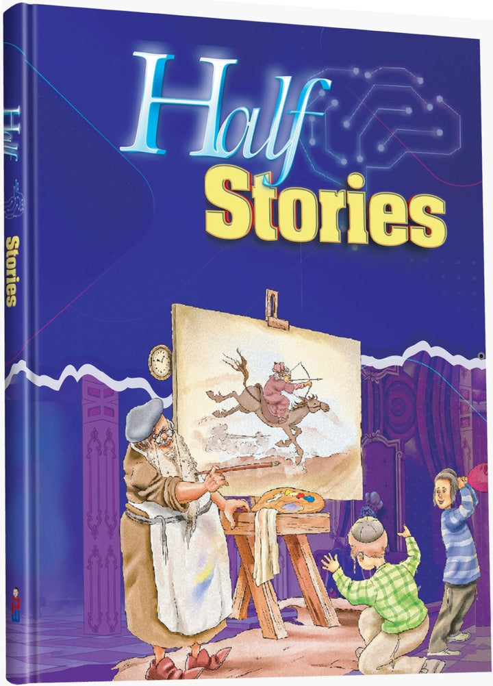 Straight-on front cover of Half Stories showing the painting of a rider drawing a bow