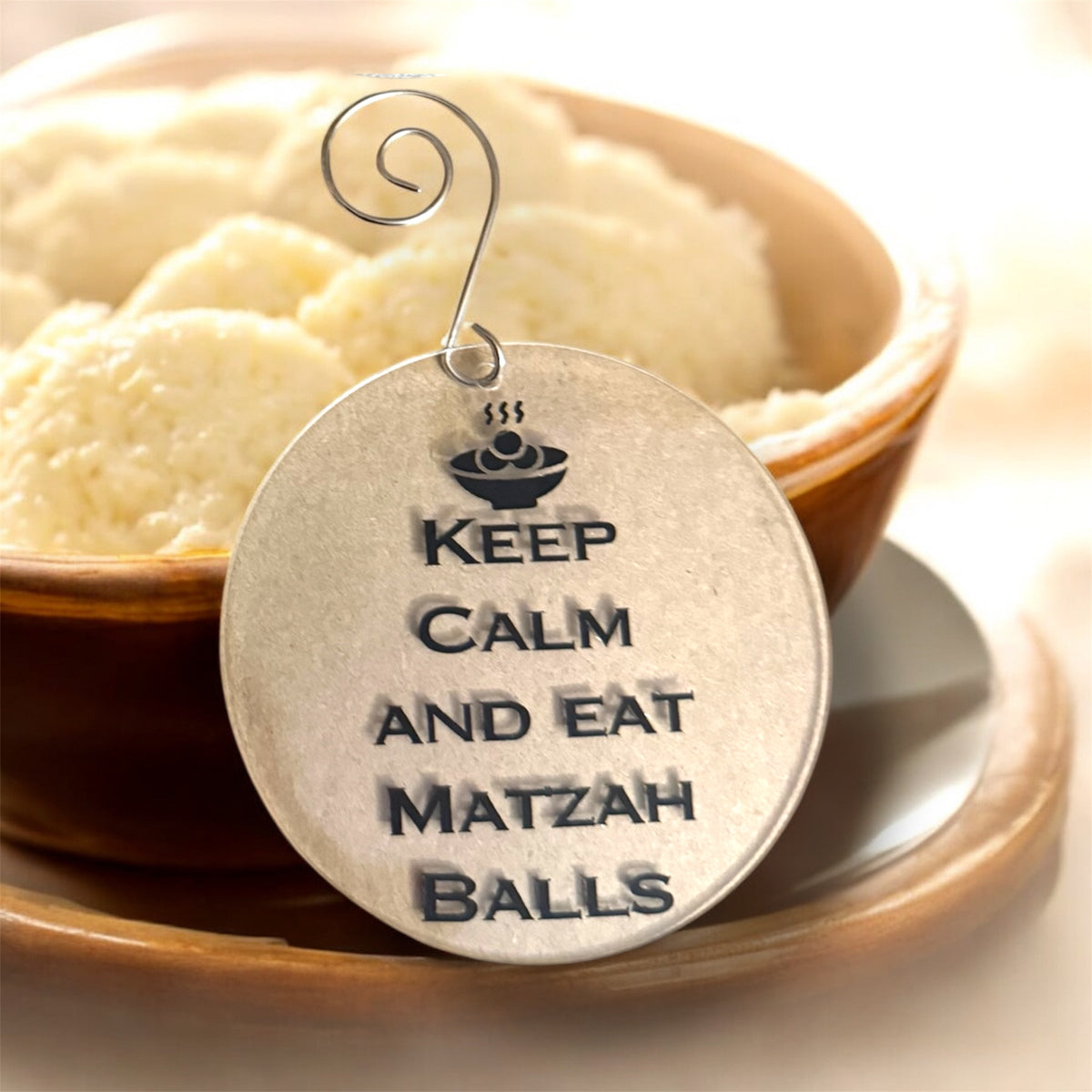 Keep Calm and Eat Matzah Balls round ornament