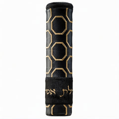 Honeycomb Scroll Megilla Case Black Leather #1285