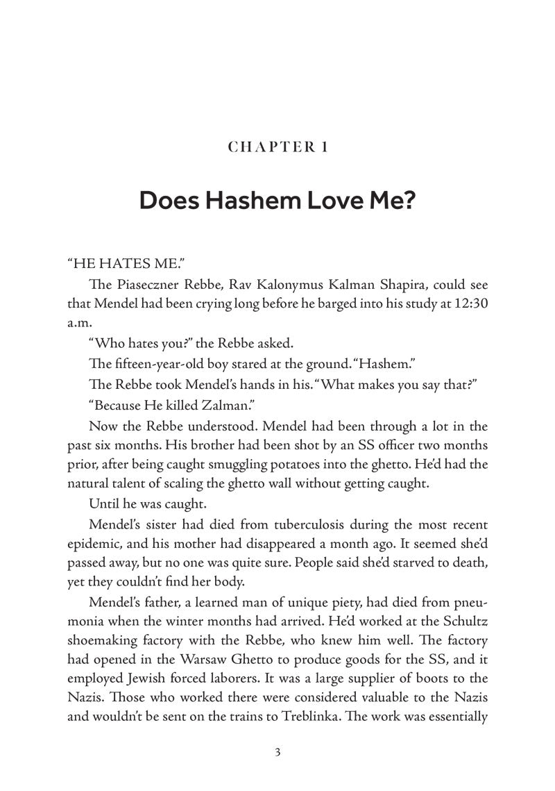 Chapter 1 opening page, "Does Hashem Love Me?" — A Candle in the Darkness