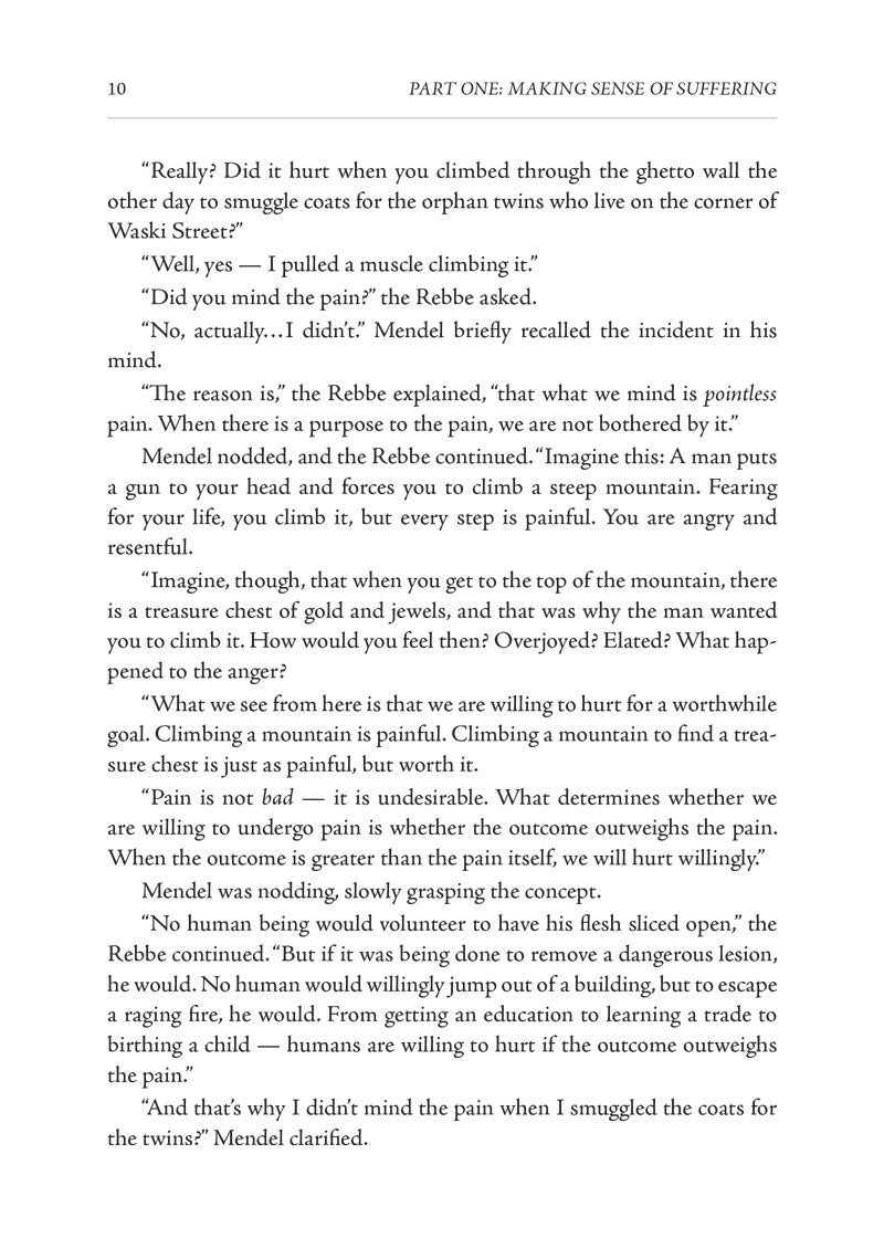 Text page, Chapter 2 — Mendel recalls sneaking over the ghetto wall as a boy
