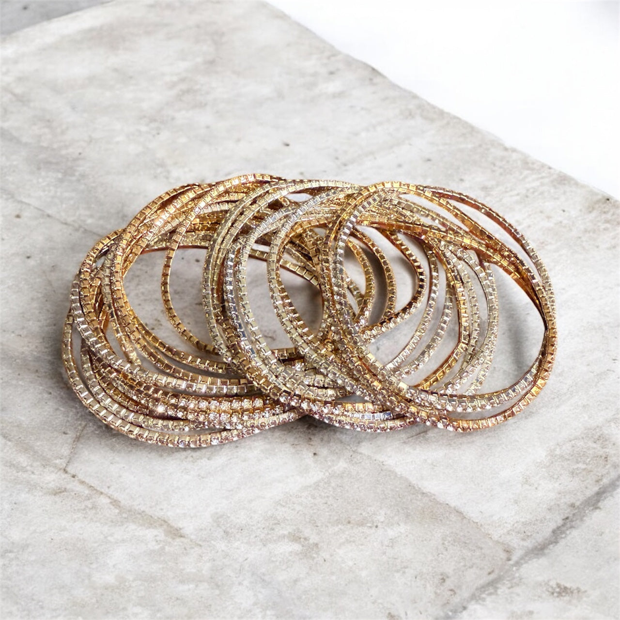 Shalom bracelet — Hebrew peace lettering with gemstone, pearl and mixed metal beads | Judaica Square Lakewood (view 2)