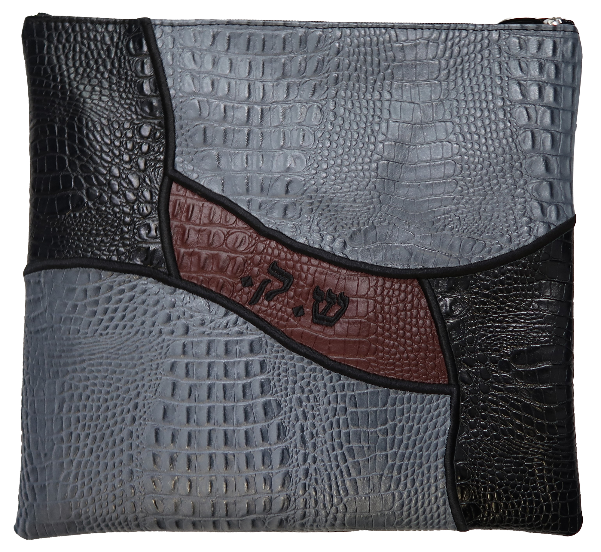 Prestige Croc Tallit & Tefillin Bag — Geometric & Colorblock Design, Supreme Collection (815H-BK2)