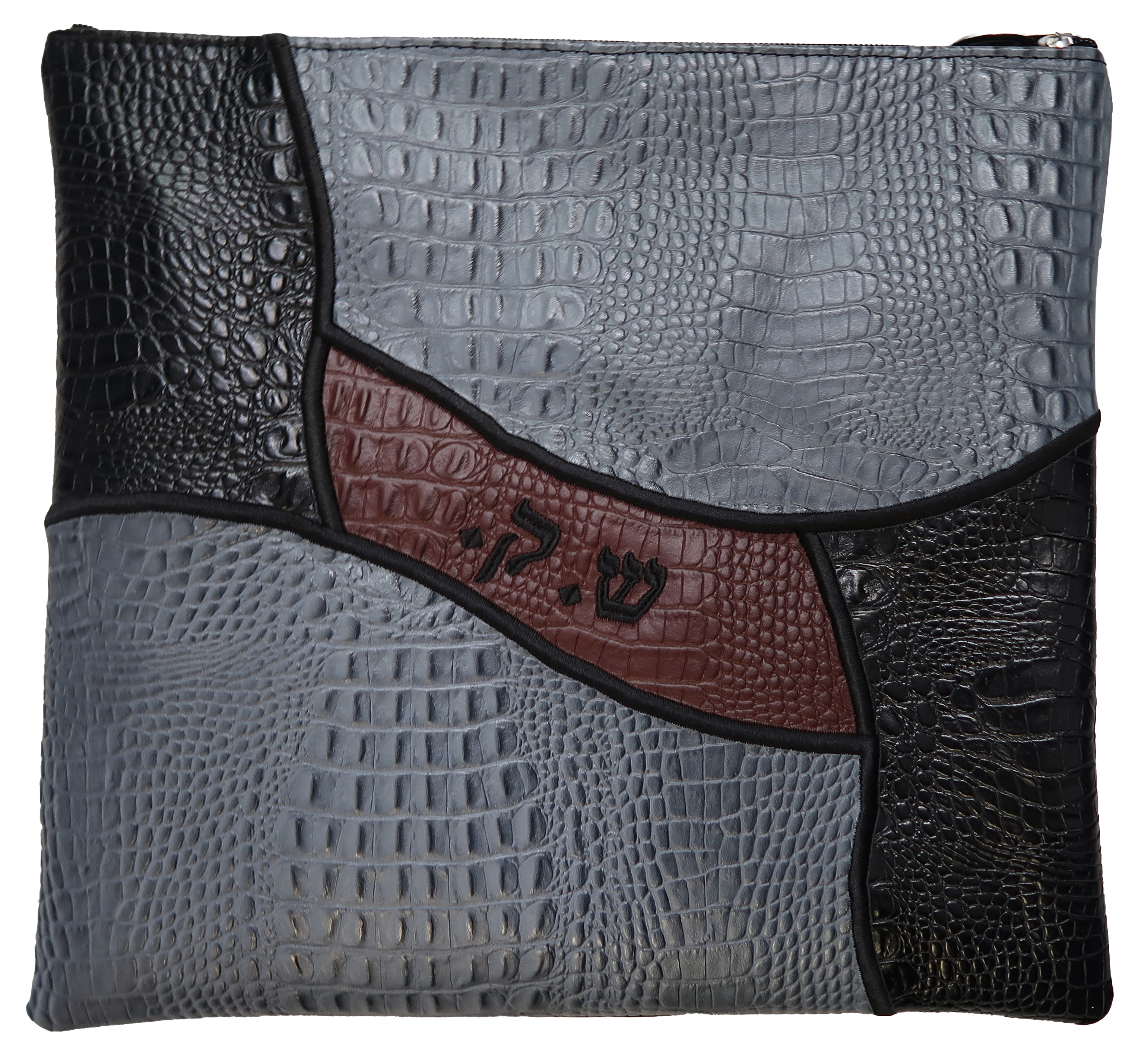 Prestige Croc Tallit & Tefillin Bag — Geometric & Colorblock Design, Supreme Collection (815H-BK2)