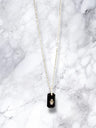 Black onyx hamsa necklace — sterling silver pendant with cubic zirconia | Judaica Square Lakewood