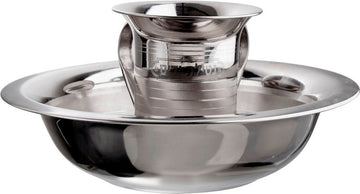 Stainless Steel Set Wash Cup and Bowl — Serving Bowl (A&M Judaica)