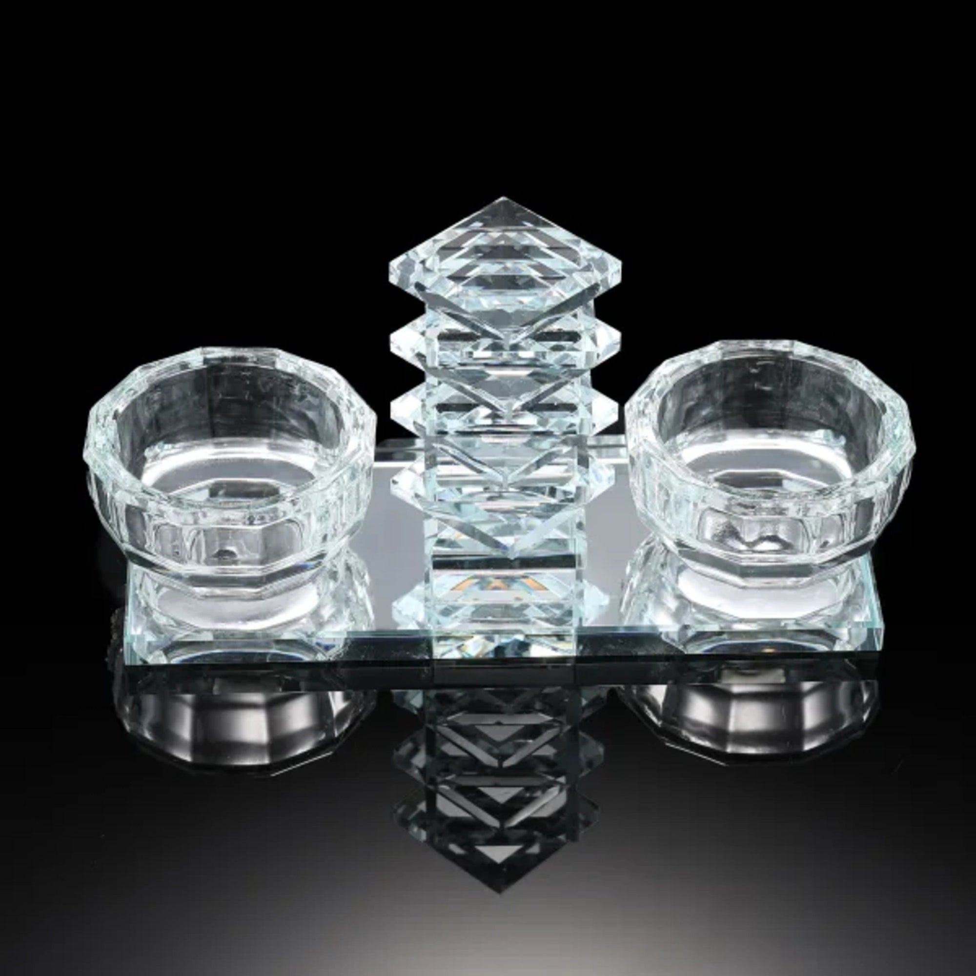 Clear Crystal Salt Holder 4x5.5"