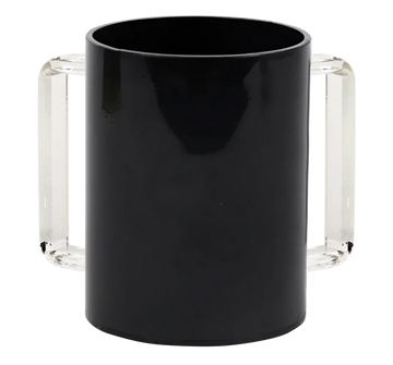 Wash Cup: Lucite Black - Clear Handles