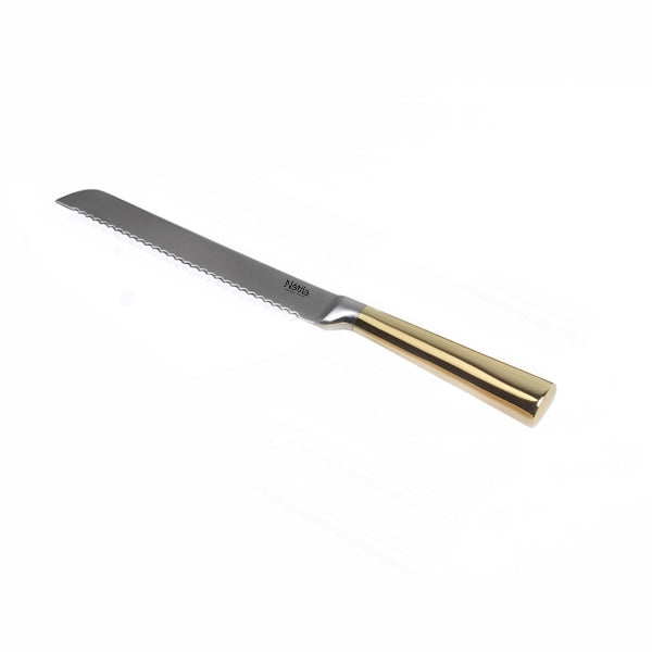Stainless Steel Knife Gold Handle 13" — Challah Knife | Judaica Square Lakewood