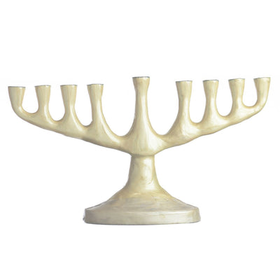 Chanukah Menorah — stainless steel, A&M Judaica (5.5 x 10")