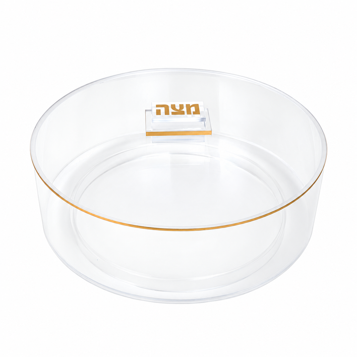 Acrylic Pesach Matzah Box - GOLD - Judaica Accessories